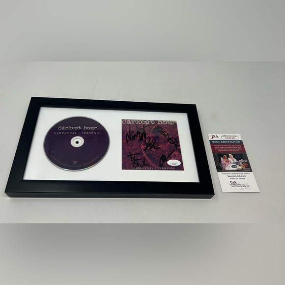 Darkest Hour signed Perpetual Terminal CD Cover Framed JSA COA